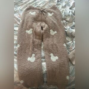 Cozy Brown Lounge Pants with White Mickey Accents
